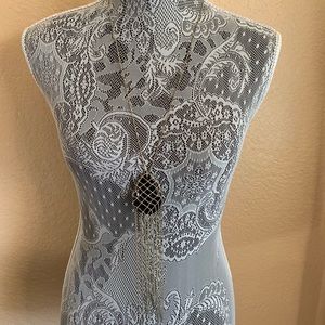 Stone & Gold Fringe Boho Long Necklace